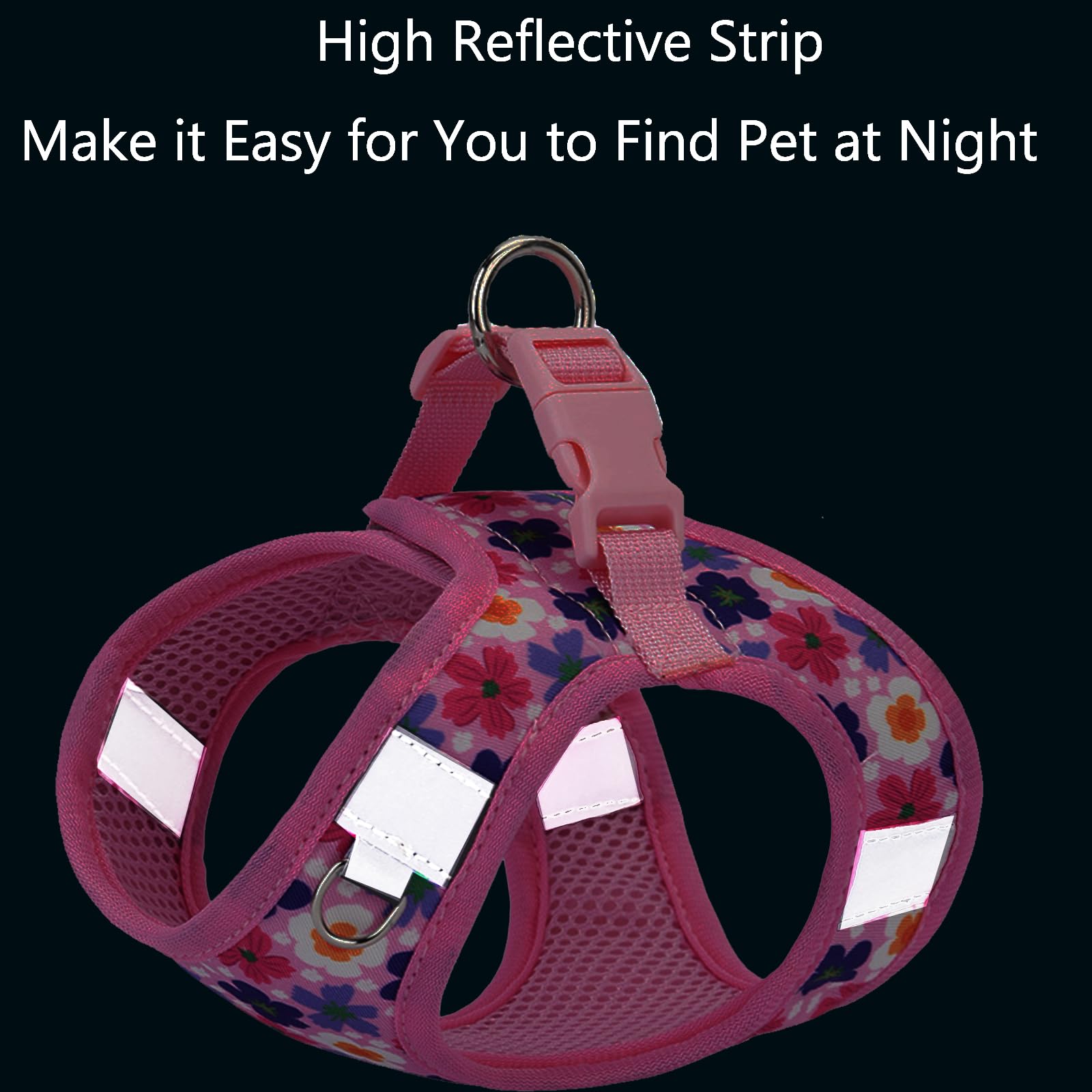 QAORD XXS dog harness pink worn during outdoor walk demonstrates breathability