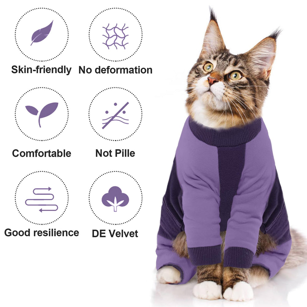 QBLEEV cat pajamas cuff design creates a snug, fur-control fit.