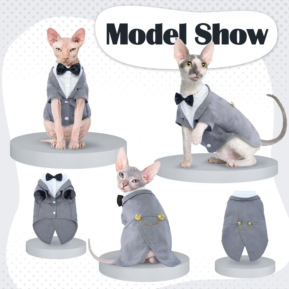 QBLEEV Cat Tuxedo Bow Tie detail highlighting elegance for special occasions.