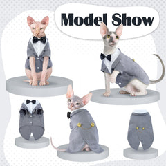 QBLEEV Cat Tuxedo Bow Tie detail highlighting elegance for special occasions.