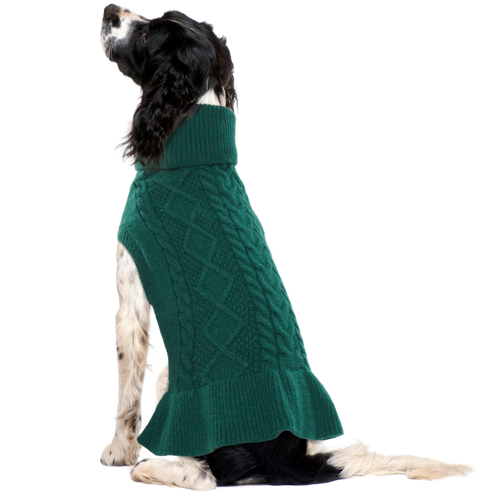 QBLEEV dog-dress-medium-sweater-pullover keeps your pup warm during cold outings