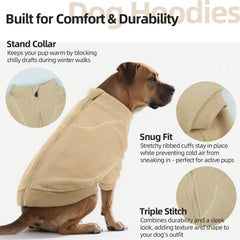 QBLEEV dog hoodie zipper closure eases on/off during quick wardrobe changes.