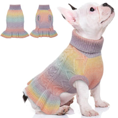 QBLEEV dog sweater dress Christmas pullover front shows cozy warmth for small dogs