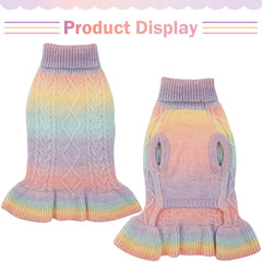 QBLEEV dog sweater dress stretchy material side view emphasizes easy on/off