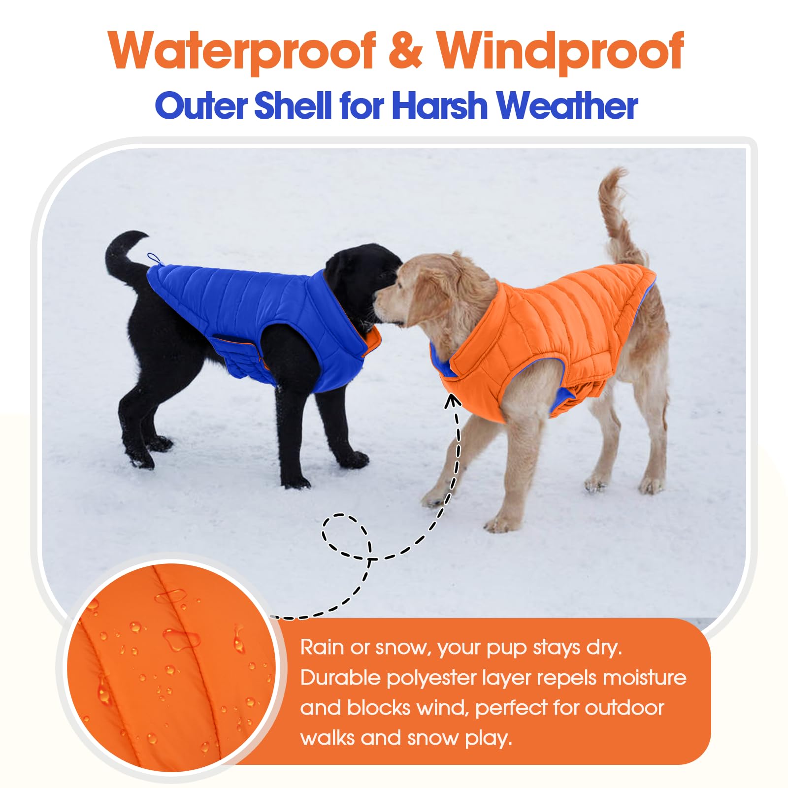 QBLEEV lightweight puffer vest on dog, comfortable warmth without bulk