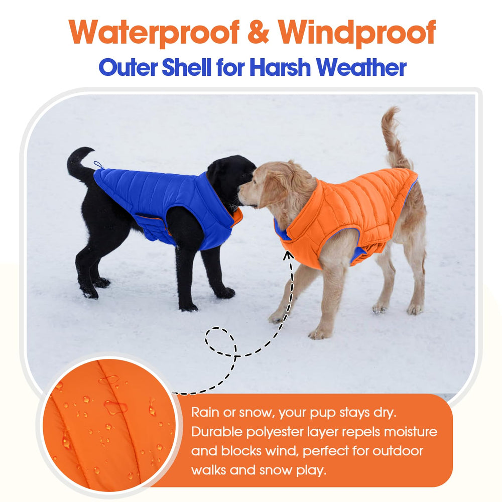 QBLEEV lightweight puffer vest on dog, comfortable warmth without bulk