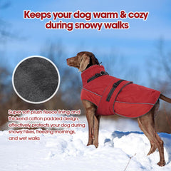 QBLEEV Warm Dog Jacket back strap is adjustable for a snug fit
