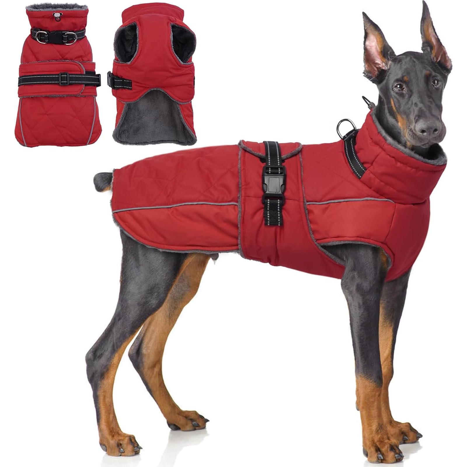 QBLEEV Warm Dog Jacket featuring waterproof fabric to keep your pup dry during rainy walks