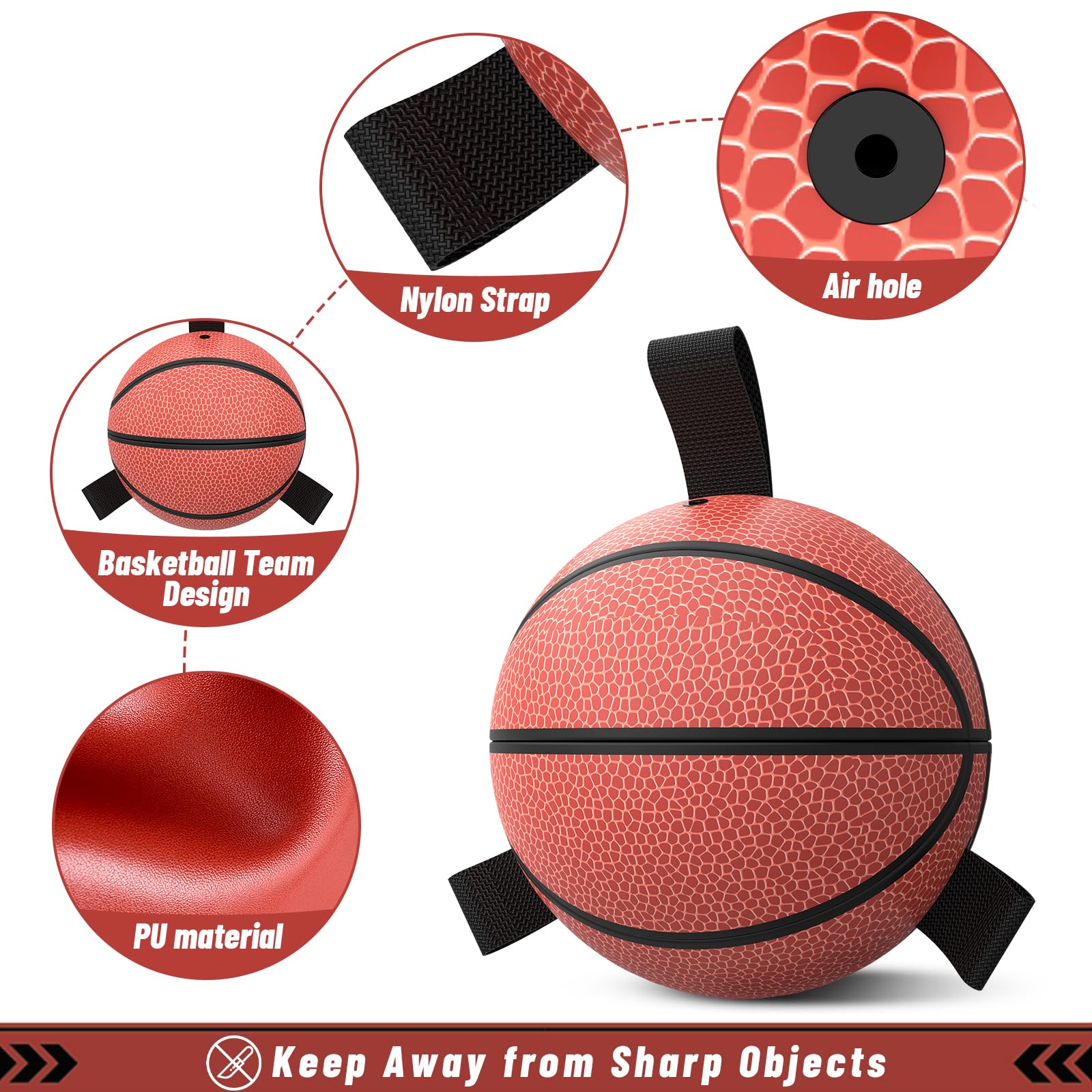 QDAN dog ball inflates with pump and needle for quick setup