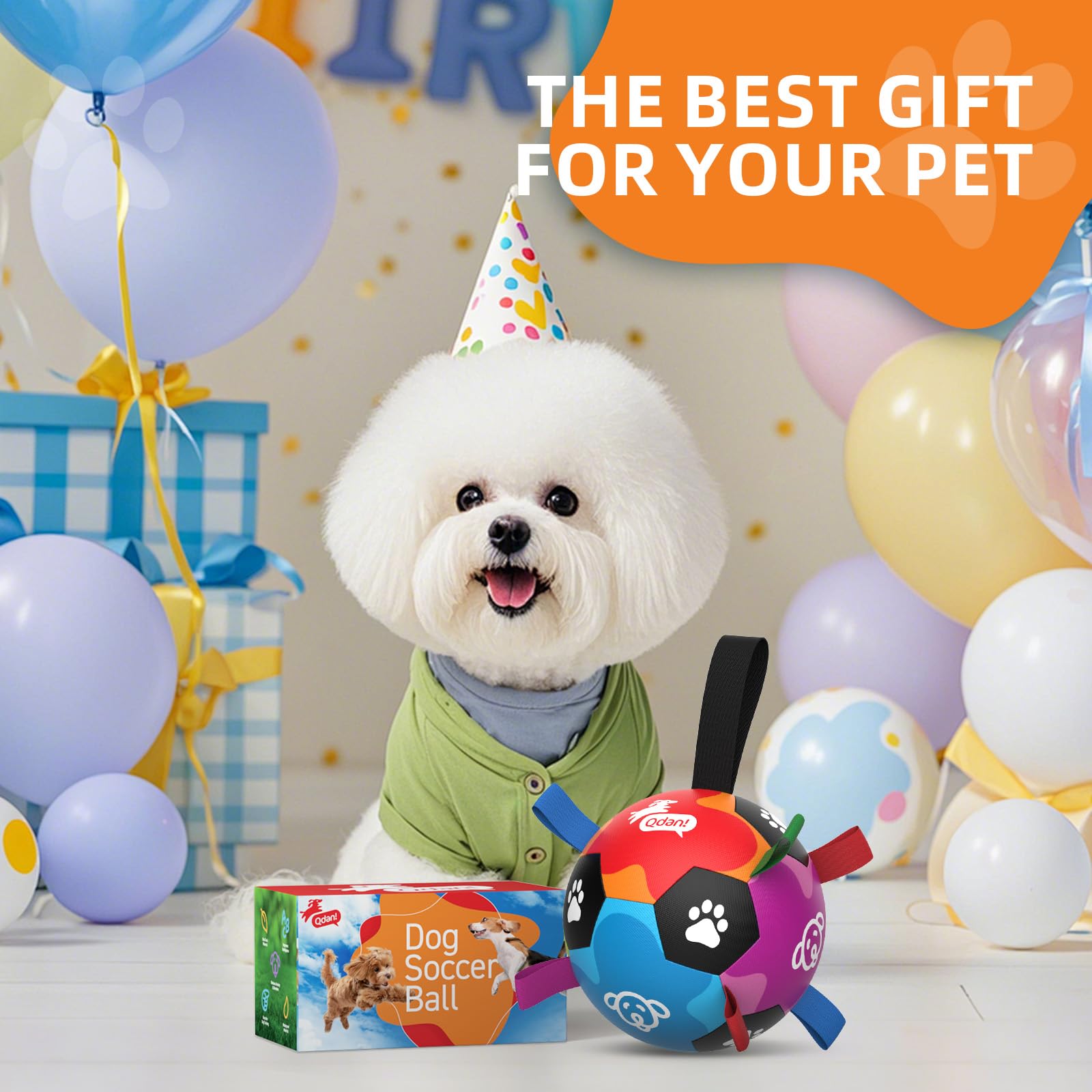 QDAN dog ball waterproof material stays clean after outdoor play