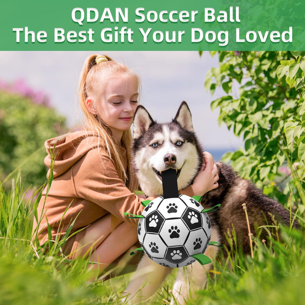 QDAN water-friendly soccer ball floats in pools for splashy fetch.