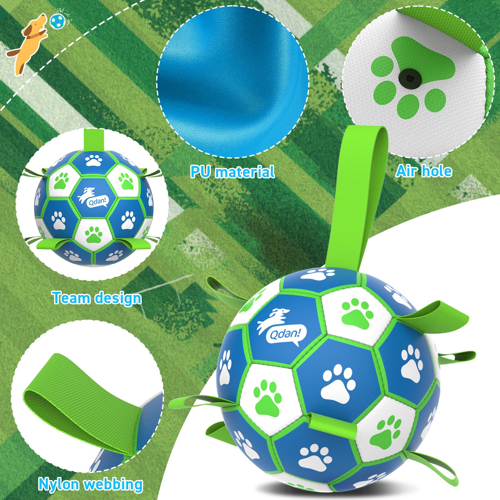 QDAN deflated ball with included pump and needle for quick setup.