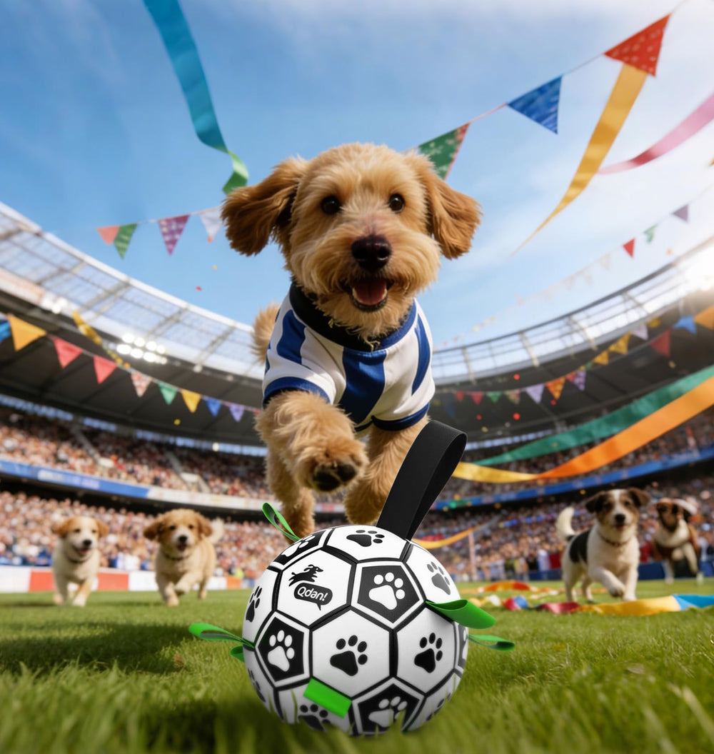 QDAN dog ball for fetch, tug, and training