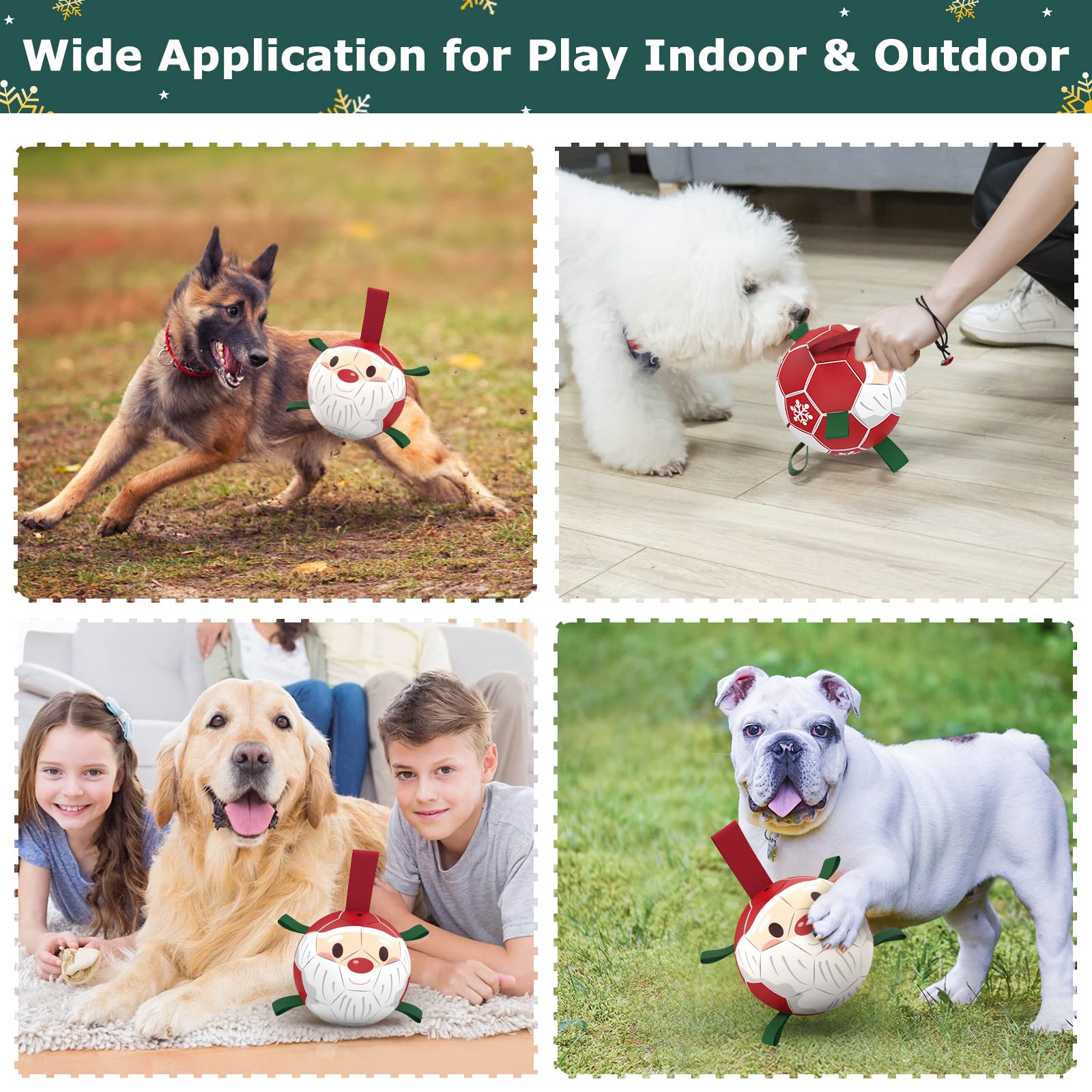 QDAN ball with strap—easy to catch during tug and interactive play