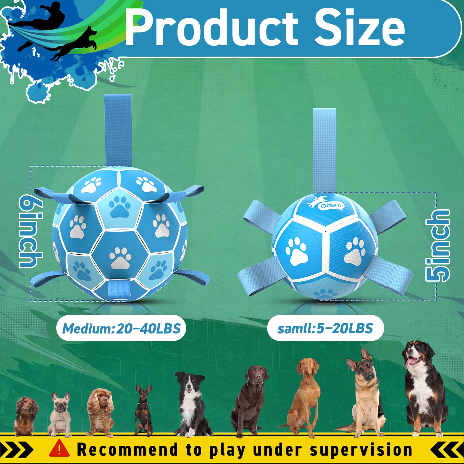QDAN pool toy with straps for poolside fetch and durable wet play.