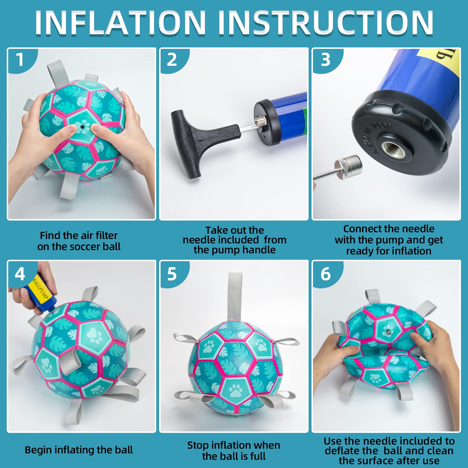 QDAN puppy playtime gift unboxing featuring lake-blue ball.