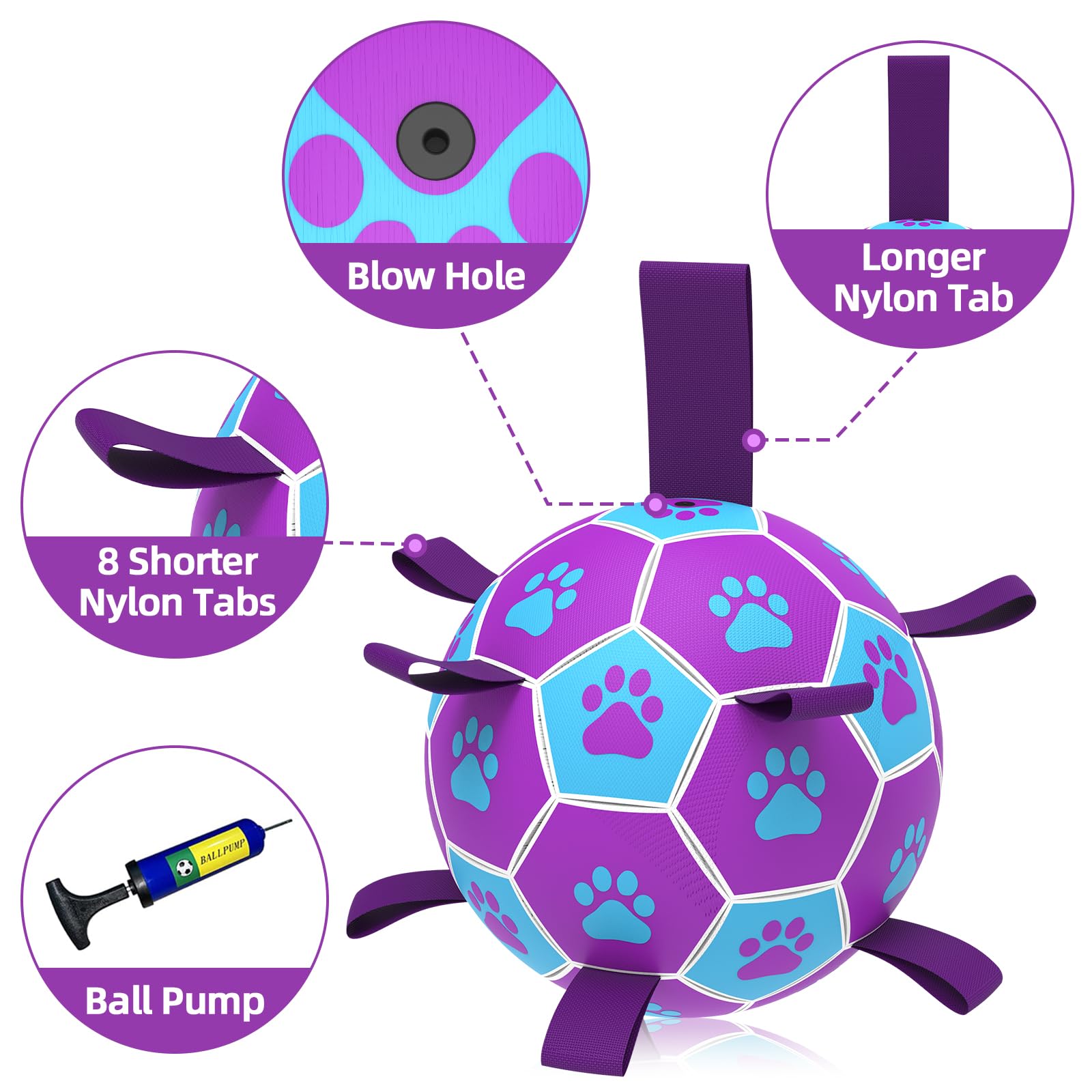 QDAN 6-inch ball visual for small-medium breeds during interactive play.
