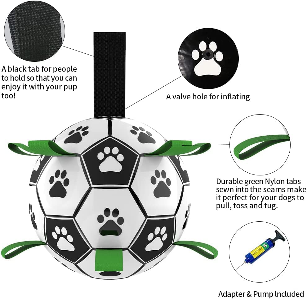 QDAN dog soccer ball designed for indoor and outdoor adventures.
