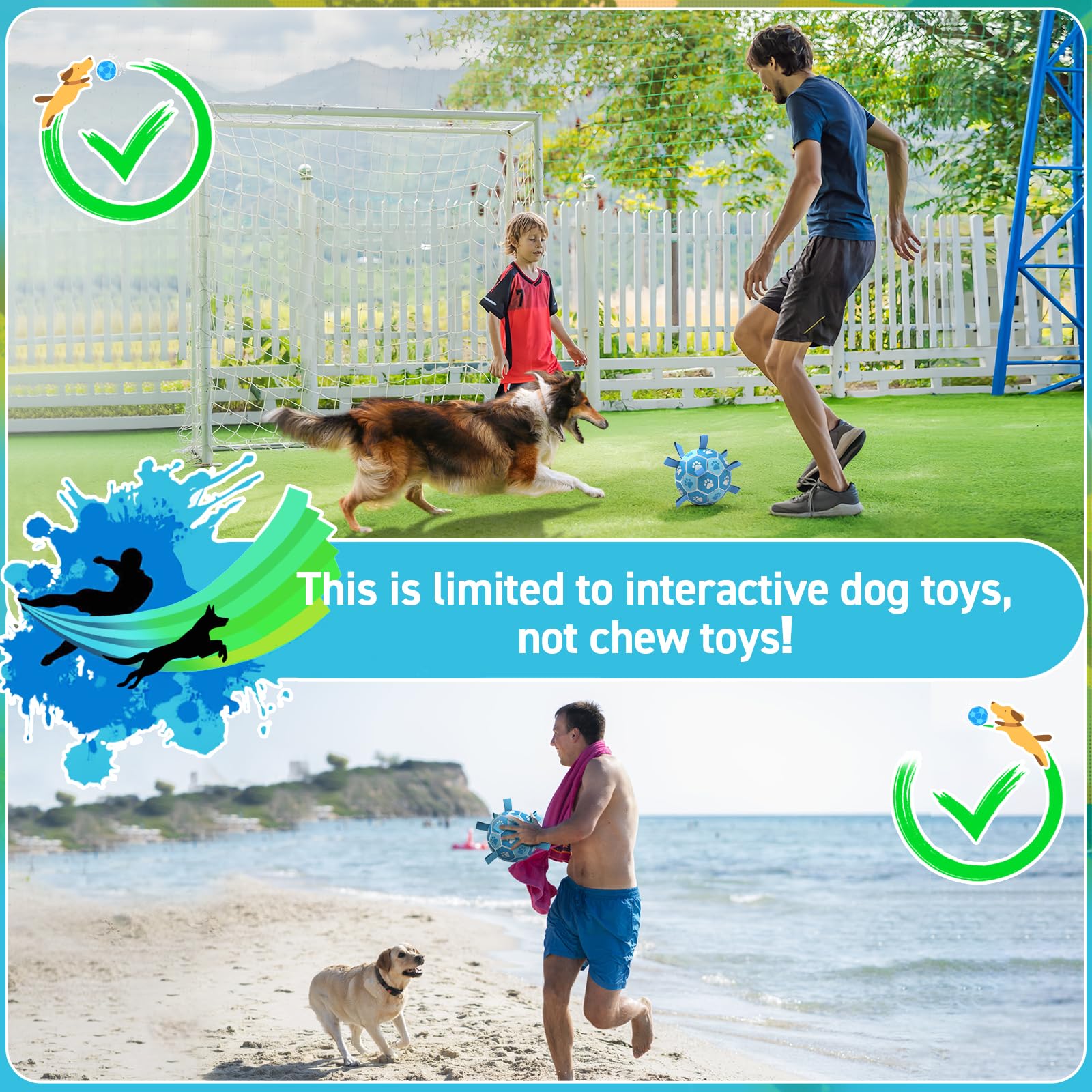 QDAN dog ball not for aggressive chewers; ideal for supervised play