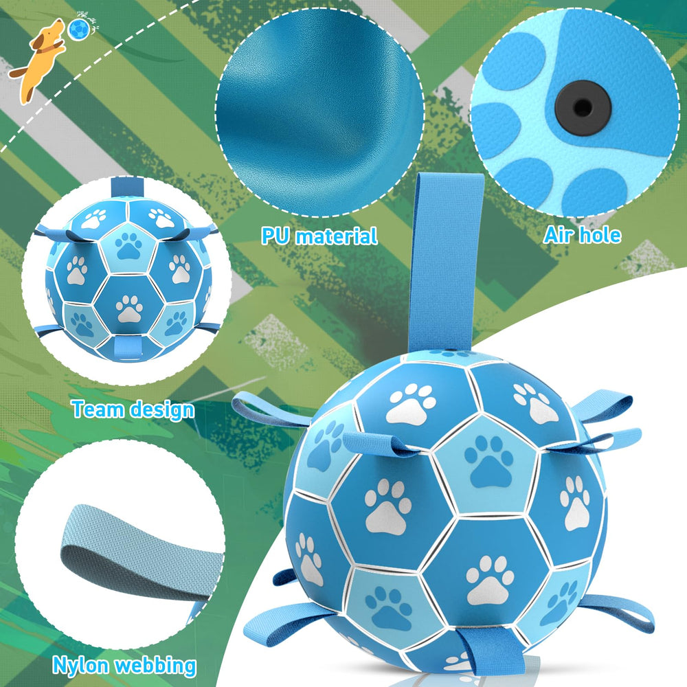 QDAN soccer ball features durable stitched seams for outdoor use
