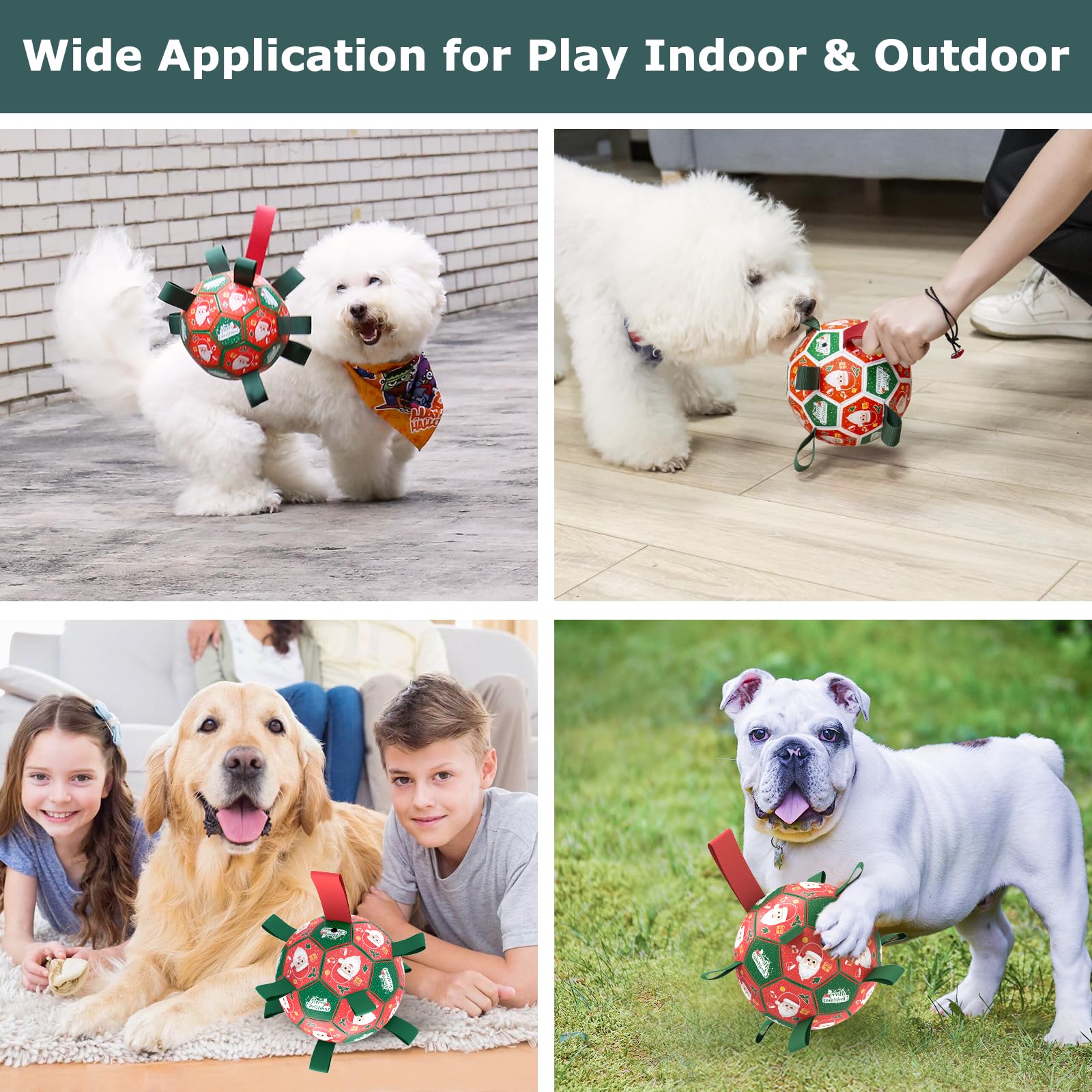 QDAN ball features Santa design for festive indoor or outdoor fun.