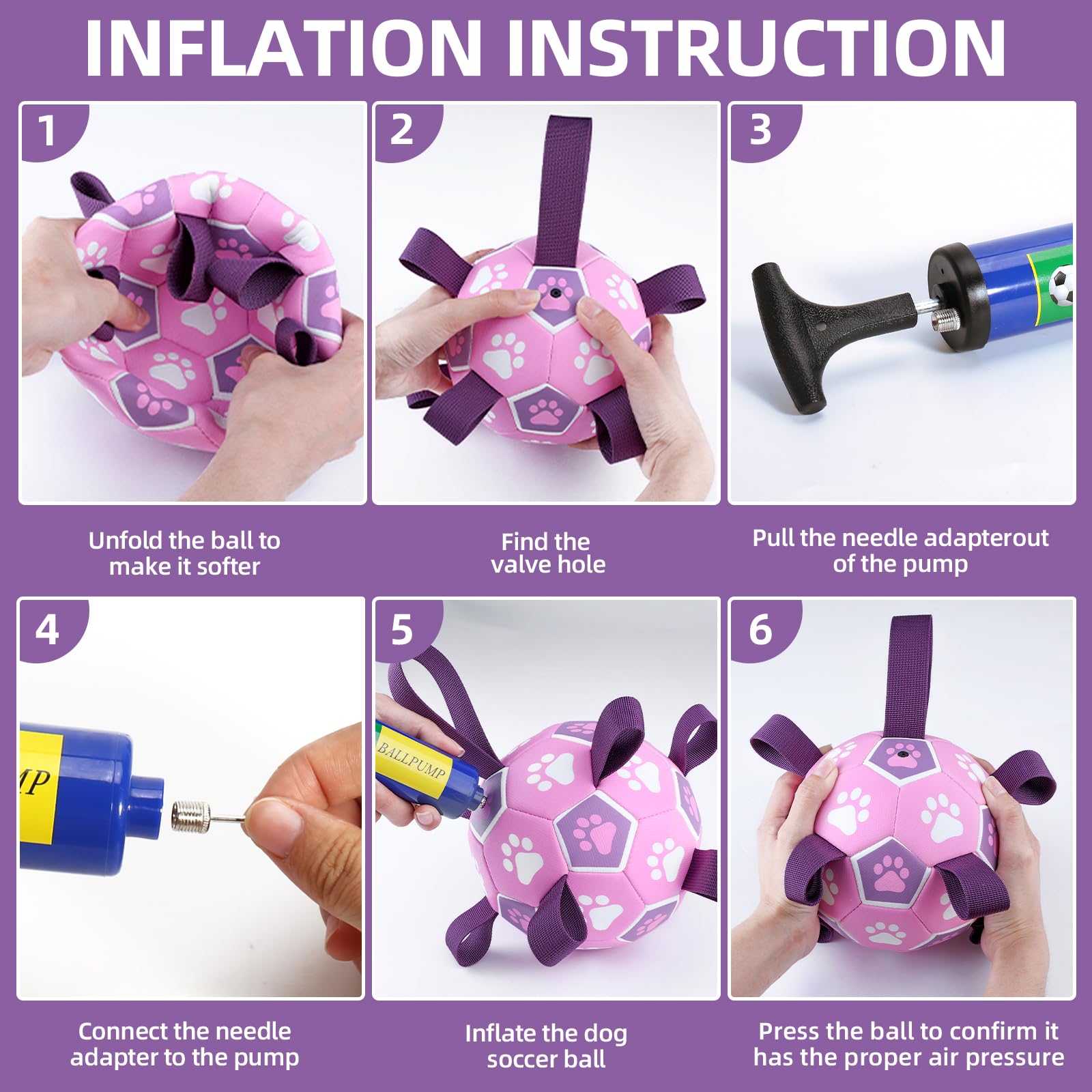 QDAN dog soccer ball for indoor and outdoor retrieval to boost engagement