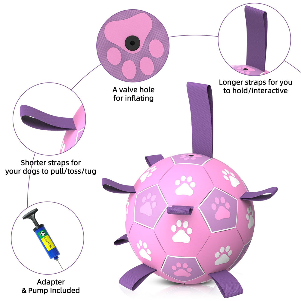 QDAN dog soccer ball floating in pool for water-friendly play