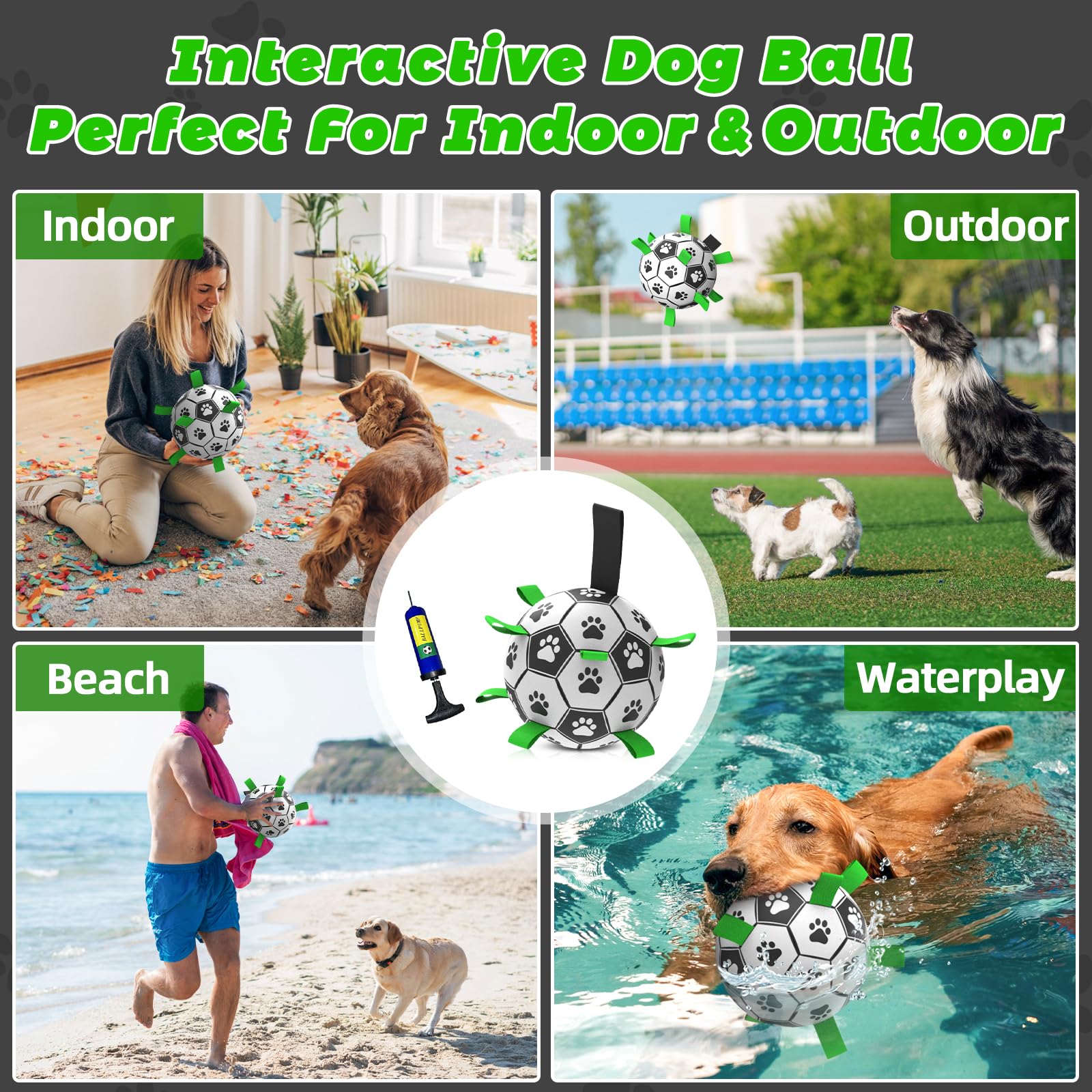 QDAN water-friendly ball for dogs ideal for lake, pool, or beach play.
