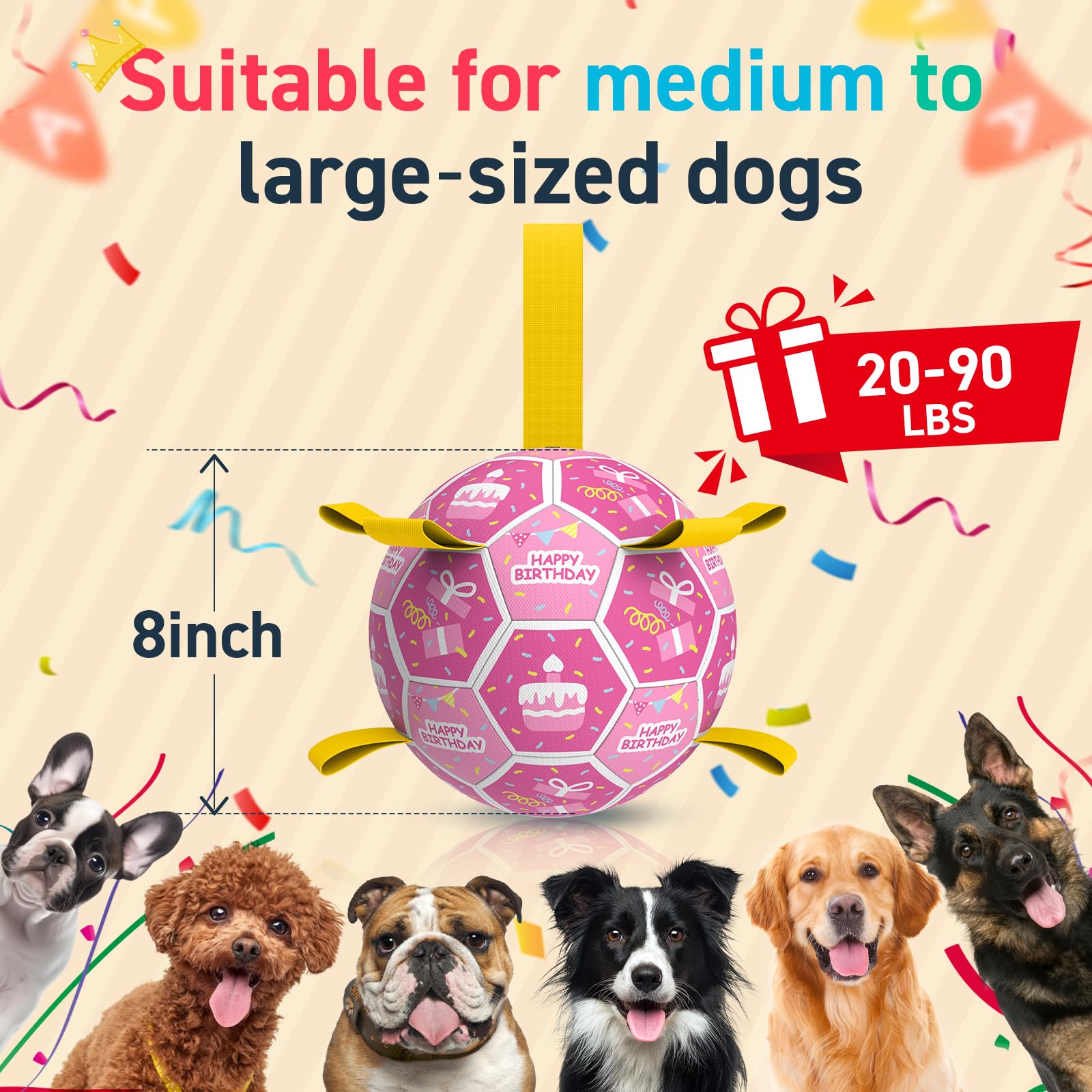QDAN durable rope ball ideal for medium to large dogs.