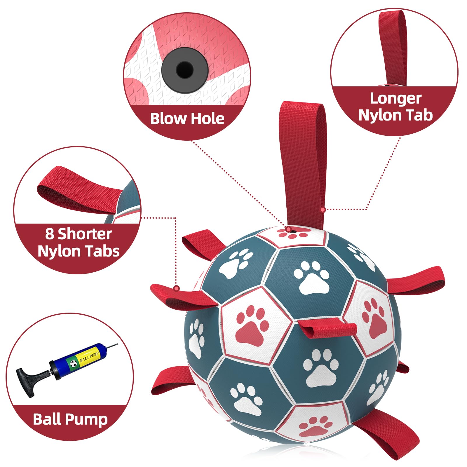 QDAN large dog ball suitable for pool lake and beach fun