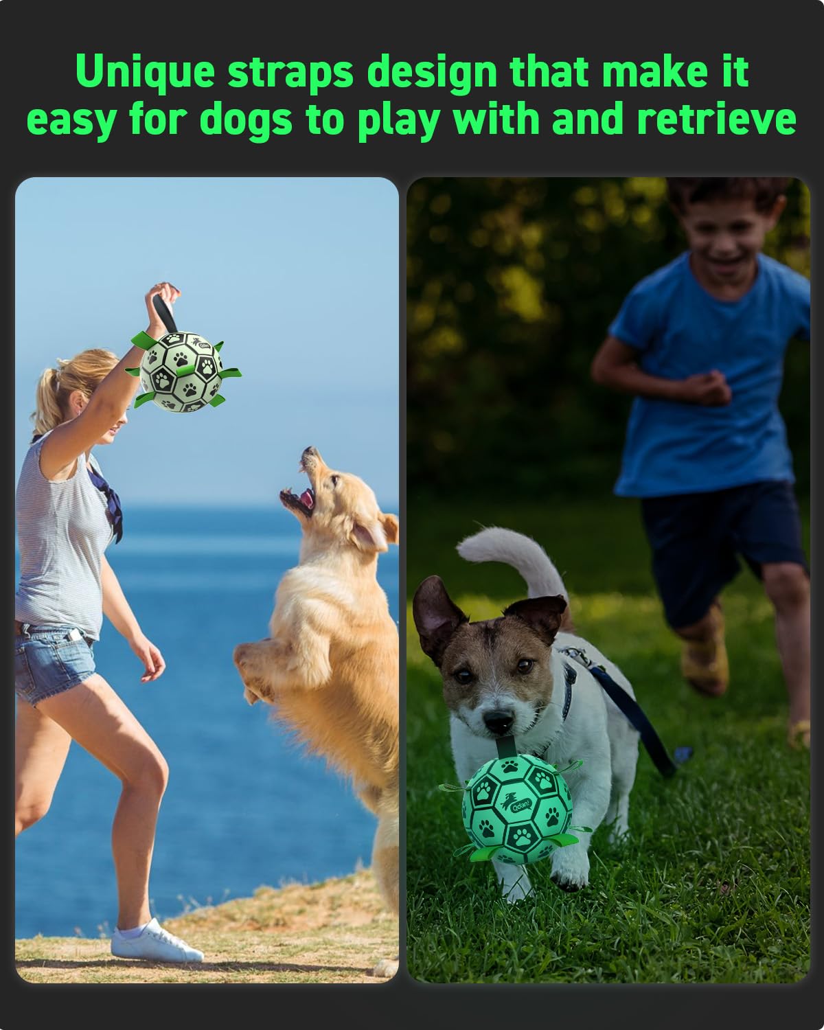 QDAN light-up soccer ball shimmers for exciting night fetch