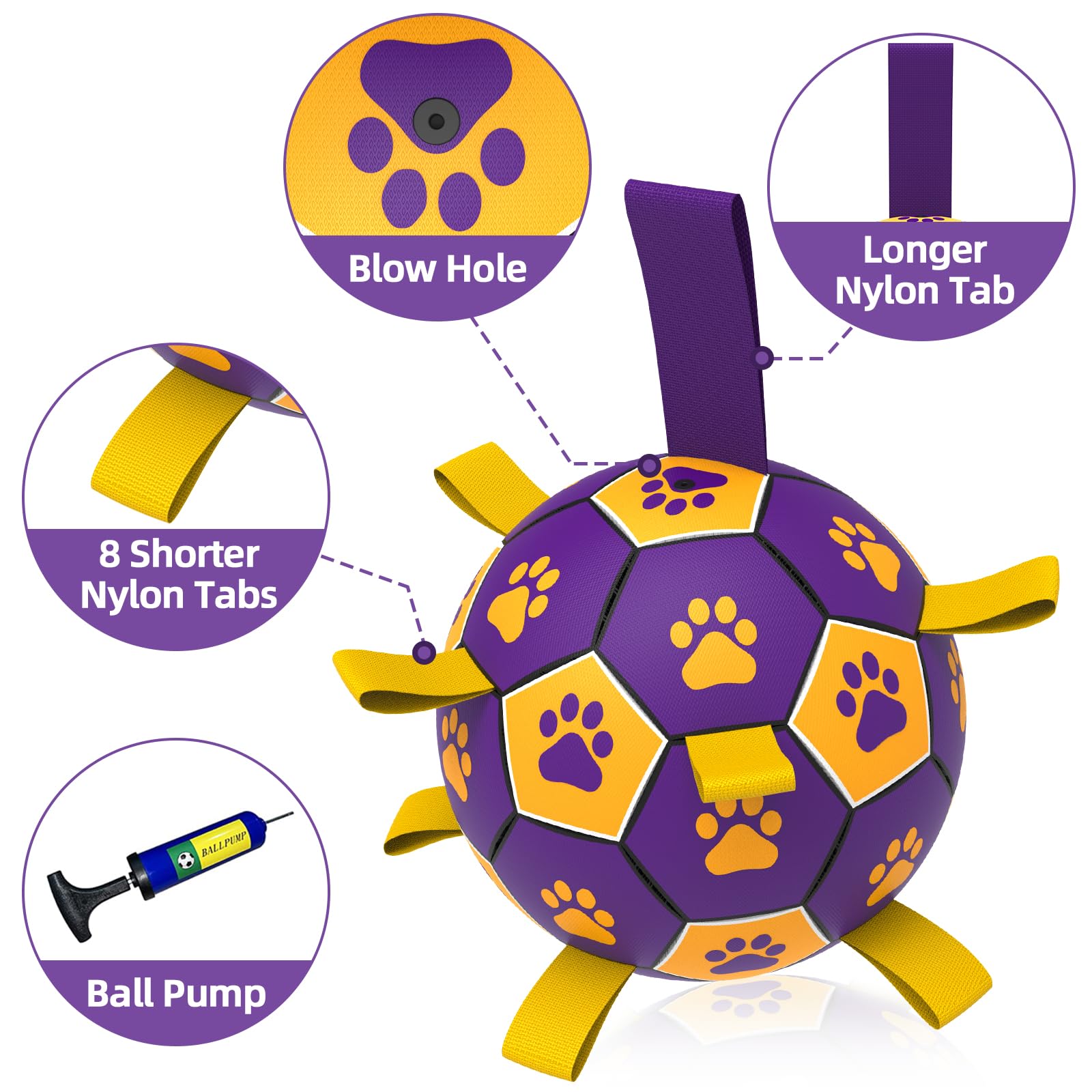 QDAN premium PU dog ball is durable and safe