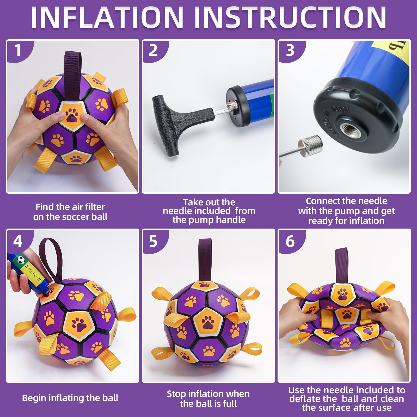 QDAN small to medium dog ball, 6 inch size for active pups