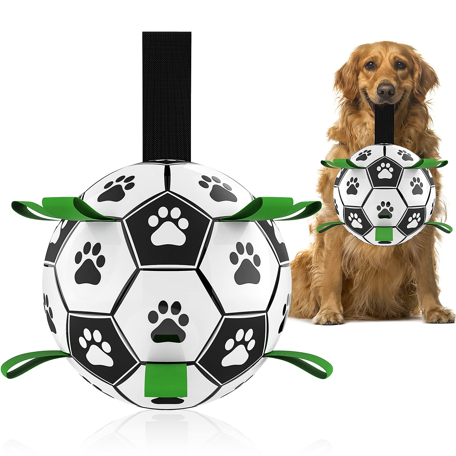QDAN dog toy soccer ball 8-inch durability boosts active play and fetch