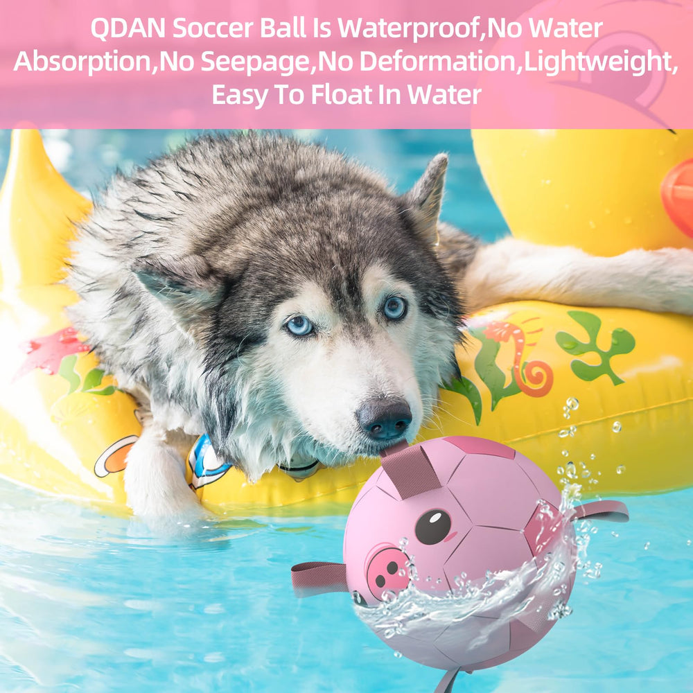QDAN dog soccer ball uses premium PU for safe, toy-like durability.