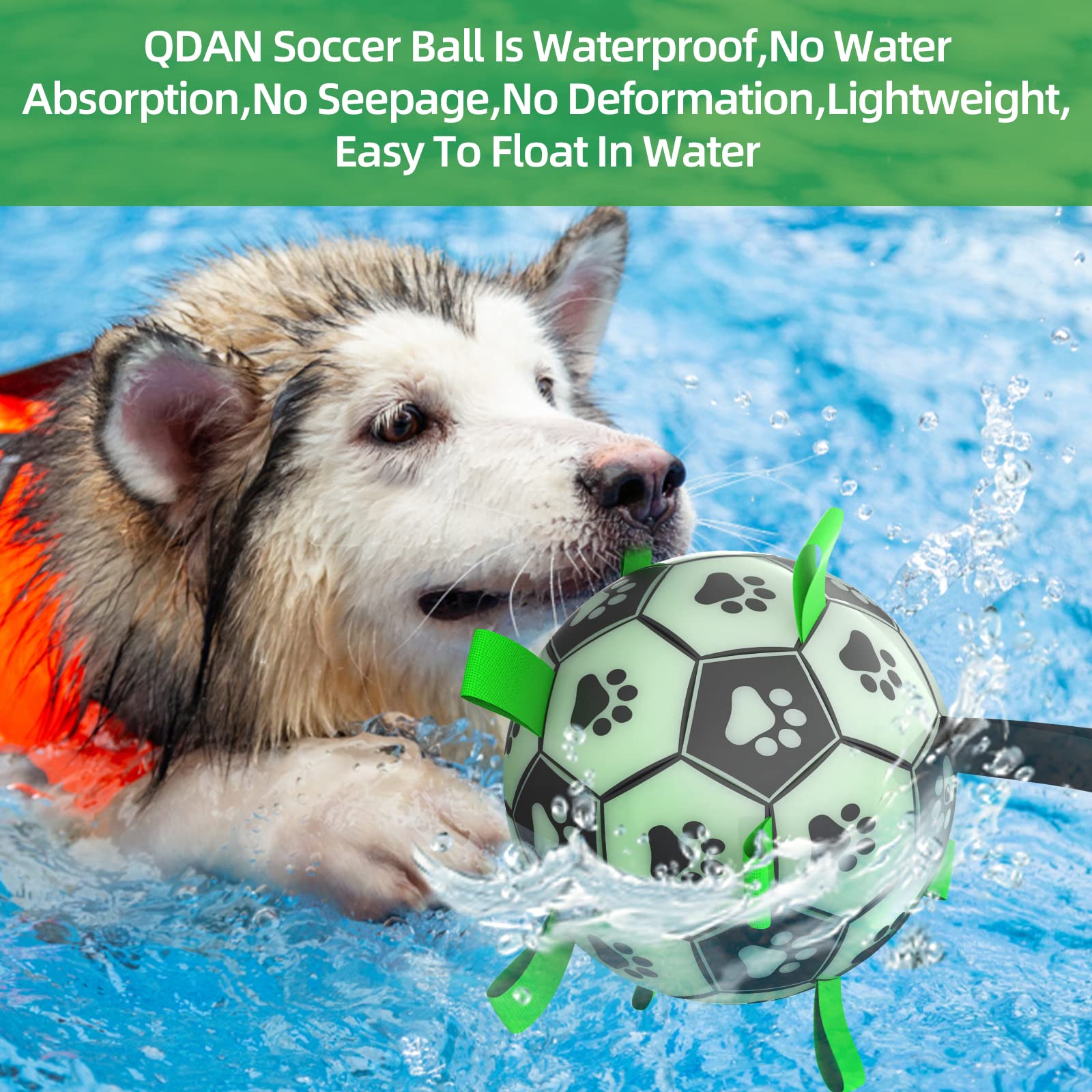 QDAN water buoyant dog ball for pool and beach play