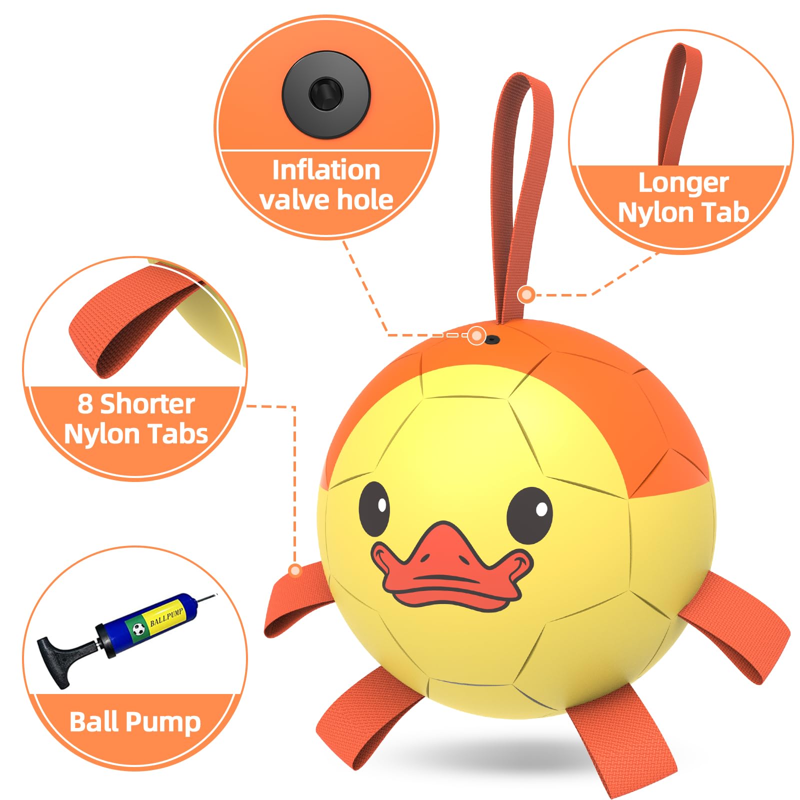 QDAN 8-inch interactive ball for medium to large dogs ready for games