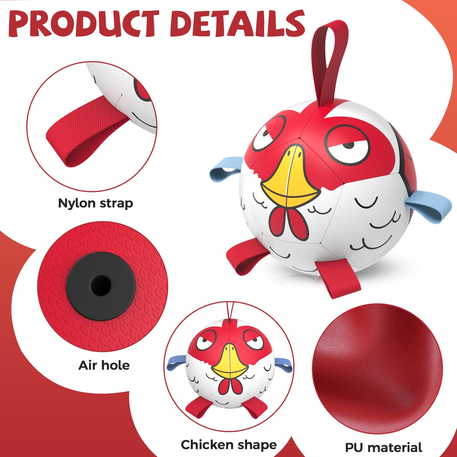 QDAN ball close-up showing durable seams and colorful detailing