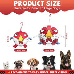 QDAN 5-inch ball held for scale in hand small-dog friendly size