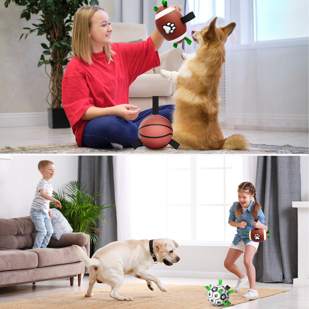 QDAN dog football ball 8-inch for fetch and bounce thrills