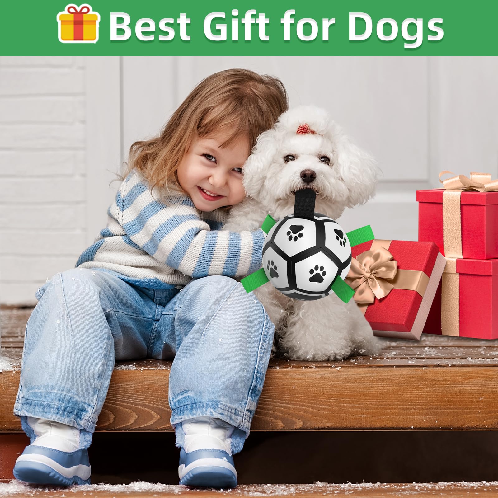 QDAN puppy tug-of-war toy in action for interactive play.