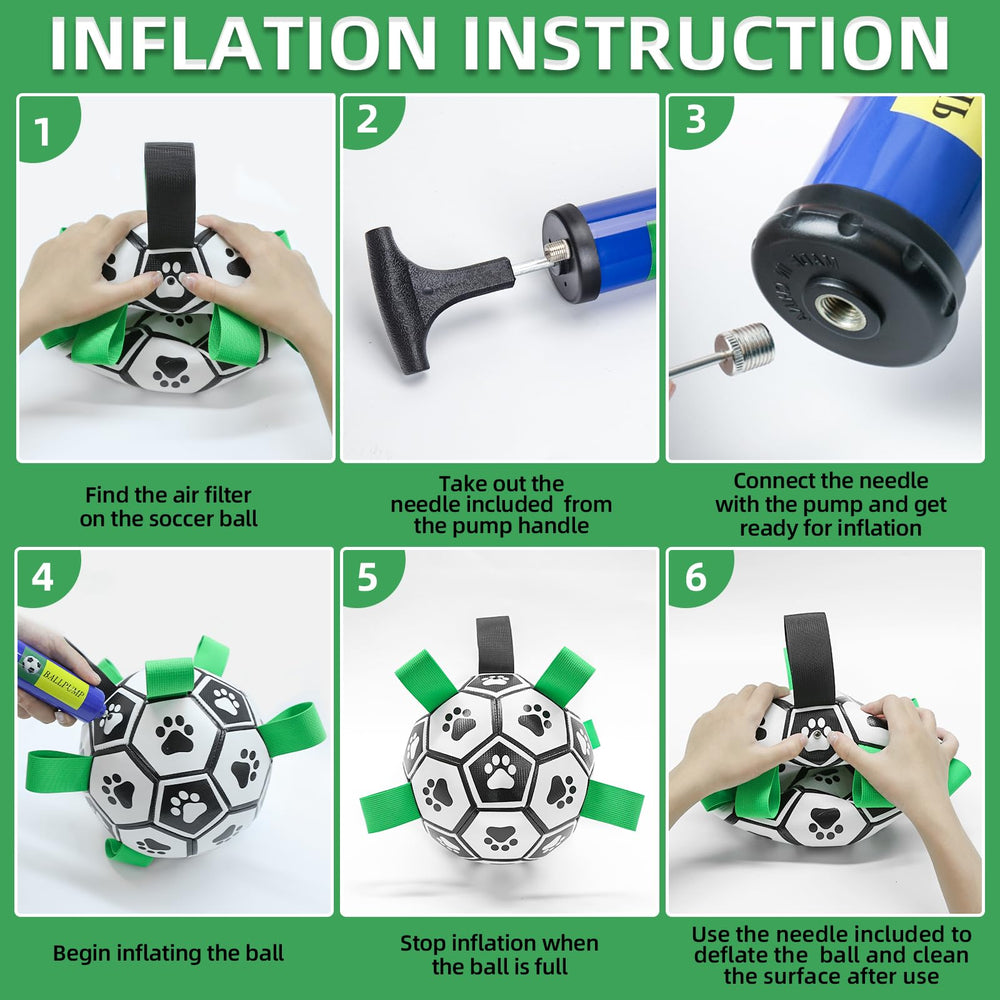 QDAN birthday gift setup with dog enjoying treats and ball toy.