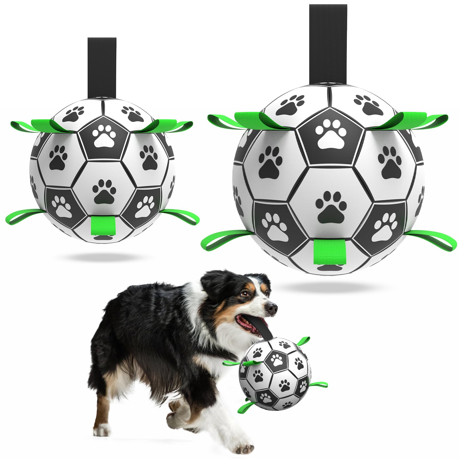 QDAN dog soccer ball 6inch close-up emphasizes durable PU for interactive play.