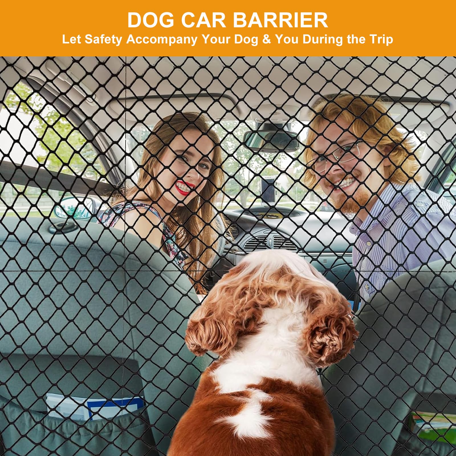 Q-DDOIT dog barrier installation handle headrest shows easy install for quick travels.