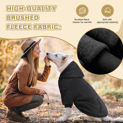 QDYU dog sweater pocket view shows convenient treat carry during walks