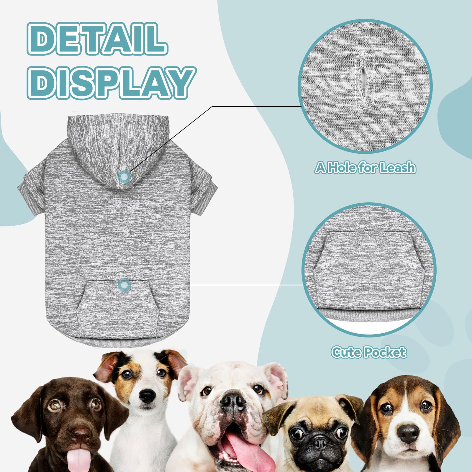 QDYU dog sweater size chart helps you find the best fit for comfort