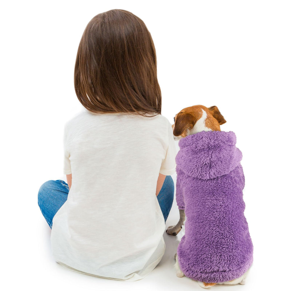 QDYU dog sweater worn on a brisk walk delivering cozy comfort.