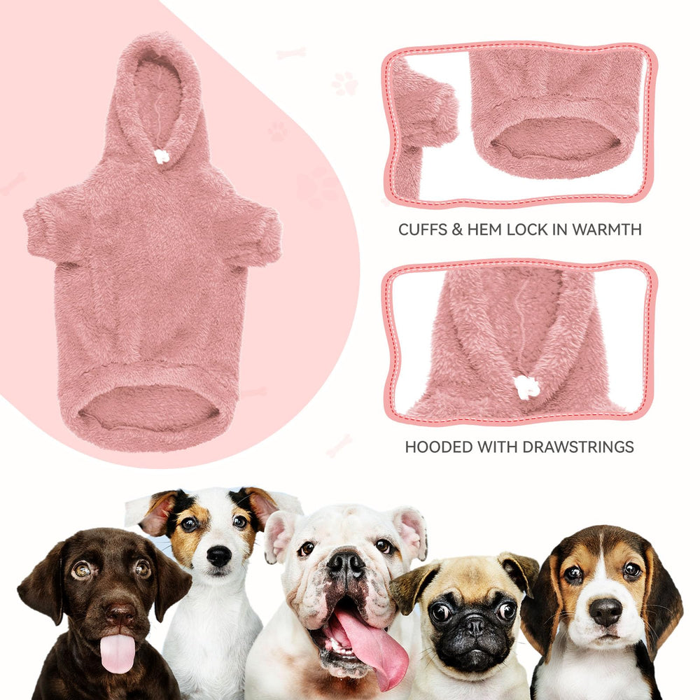 QDYU fuzzy dog sweater pink-xl side detail showcases breathable cozy fabric