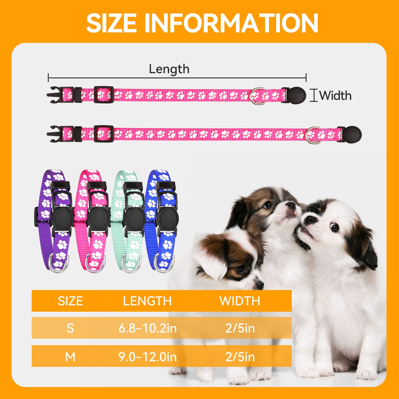 QDYU puppy collars litter size small fits growing puppies.
