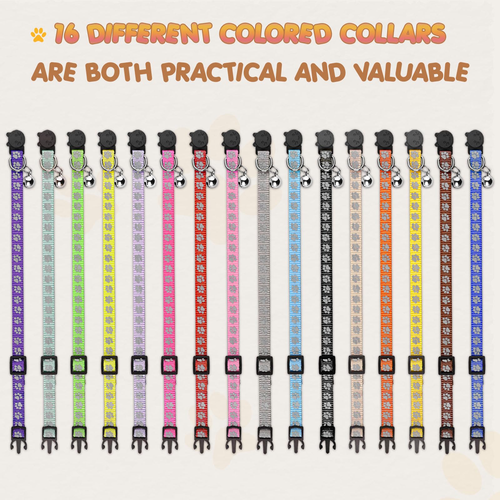 QDYU variety colors cat collars provide vibrant options for any occasion.